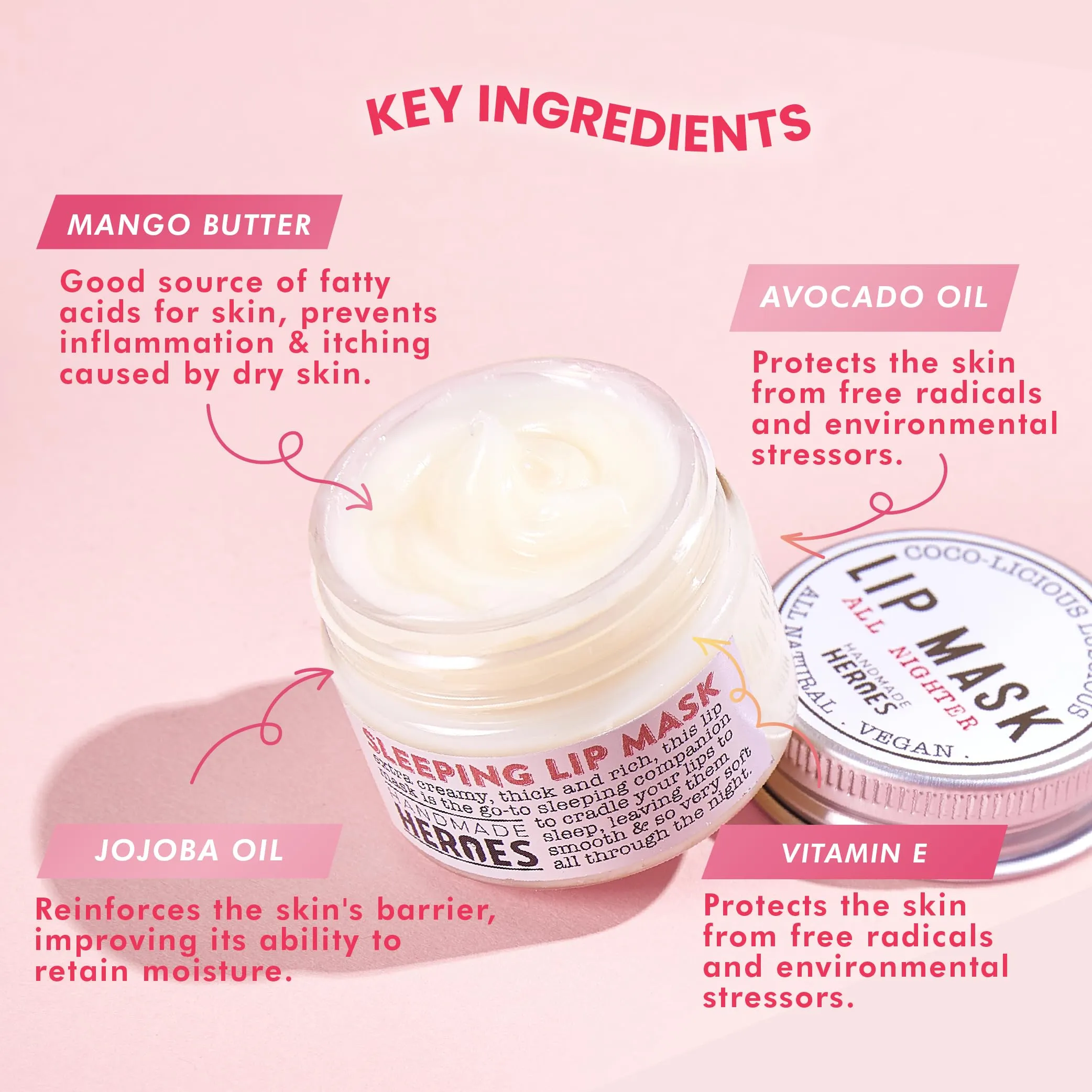 100% Natural Vegan Conditioning Coconut Lip Exfoliator, Gentle Exfoliant, Sugar Lip Polish and Scrubber for Chapped and Dry Lips, 1oz (Lip Scrub and Lip Mask Kit)