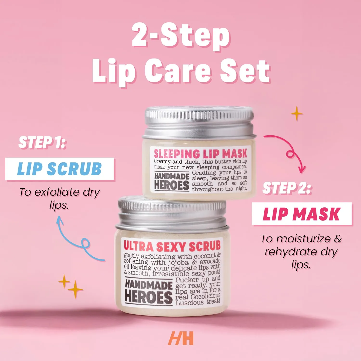 100% Natural Vegan Conditioning Coconut Lip Exfoliator, Gentle Exfoliant, Sugar Lip Polish and Scrubber for Chapped and Dry Lips, 1oz (Lip Scrub and Lip Mask Kit)