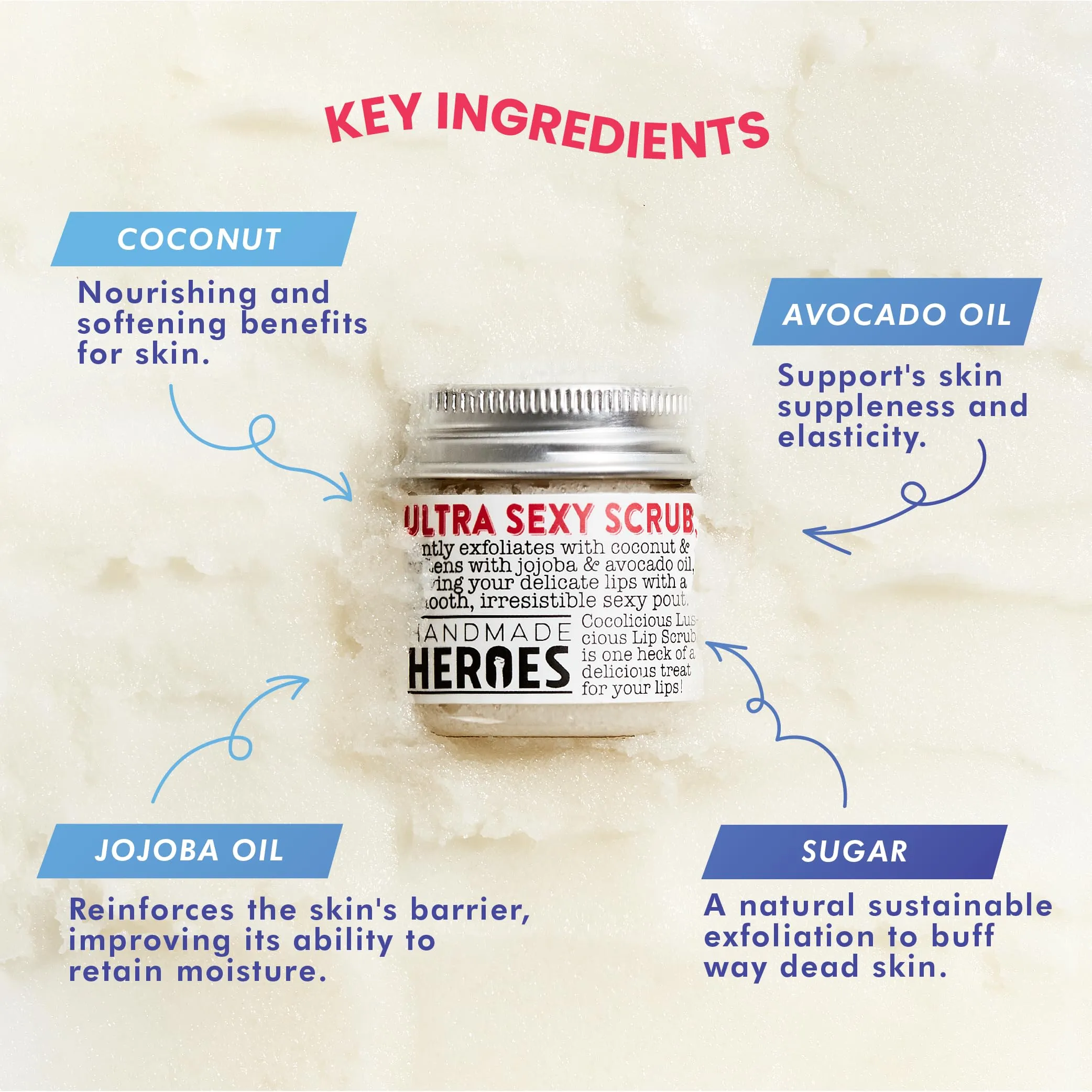 100% Natural Vegan Conditioning Coconut Lip Exfoliator, Gentle Exfoliant, Sugar Lip Polish and Scrubber for Chapped and Dry Lips, 1oz (Lip Scrub and Lip Mask Kit)