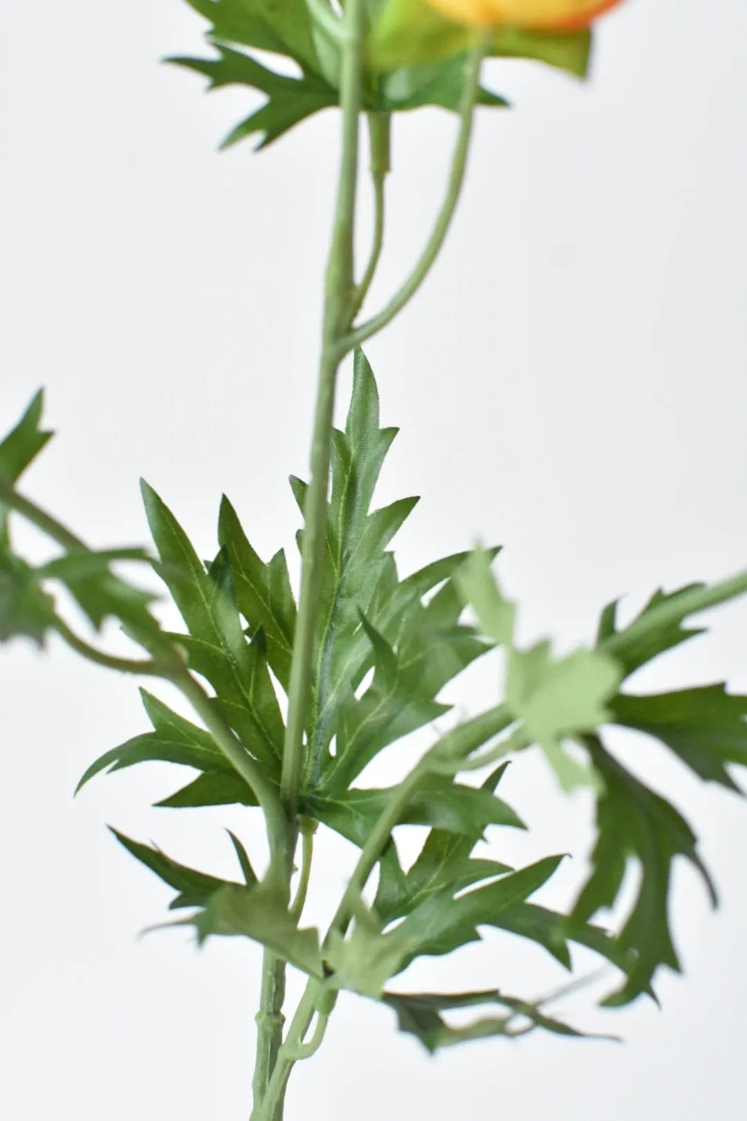 22" Faux Mini Yellow Ranunculus Stem