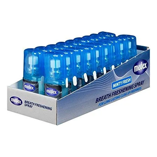 3 X MEDEX 20ml Minty Fresh Breath FRESHENER Mouth Spray Bad Breath Long Lasting