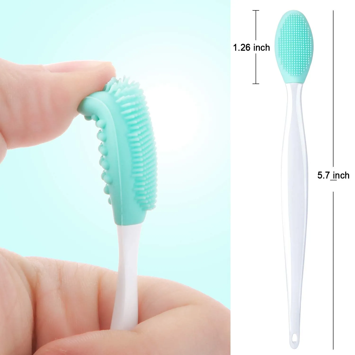 4 Pieces Silicone Exfoliating Lip Brush Tool Double-sided Soft Lip Brush for Smoother and Fuller Lip Appearance (Rose Red, Yellow, Mint Green, Pink) Rose Red, Yellow, Mint Green, Pink