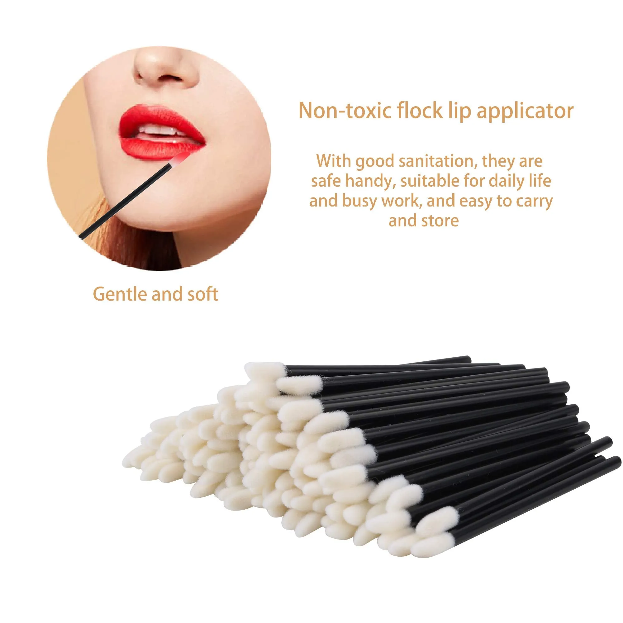 640PCS Disposable Lip Brushes Make Up Brush Lipstick Applicators Wands Makeup Applicators Brushes Lip gloss Applicators Tester Wands Disposable Lip Brushes Tool Kits Makeup Beauty Tool Kits Black