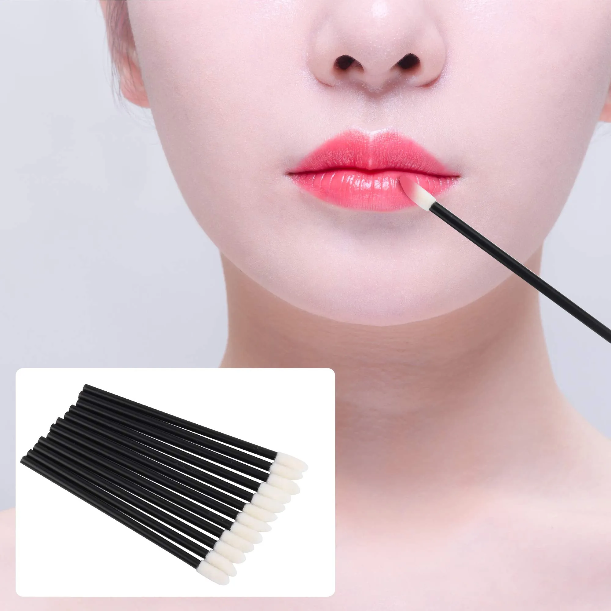640PCS Disposable Lip Brushes Make Up Brush Lipstick Applicators Wands Makeup Applicators Brushes Lip gloss Applicators Tester Wands Disposable Lip Brushes Tool Kits Makeup Beauty Tool Kits Black