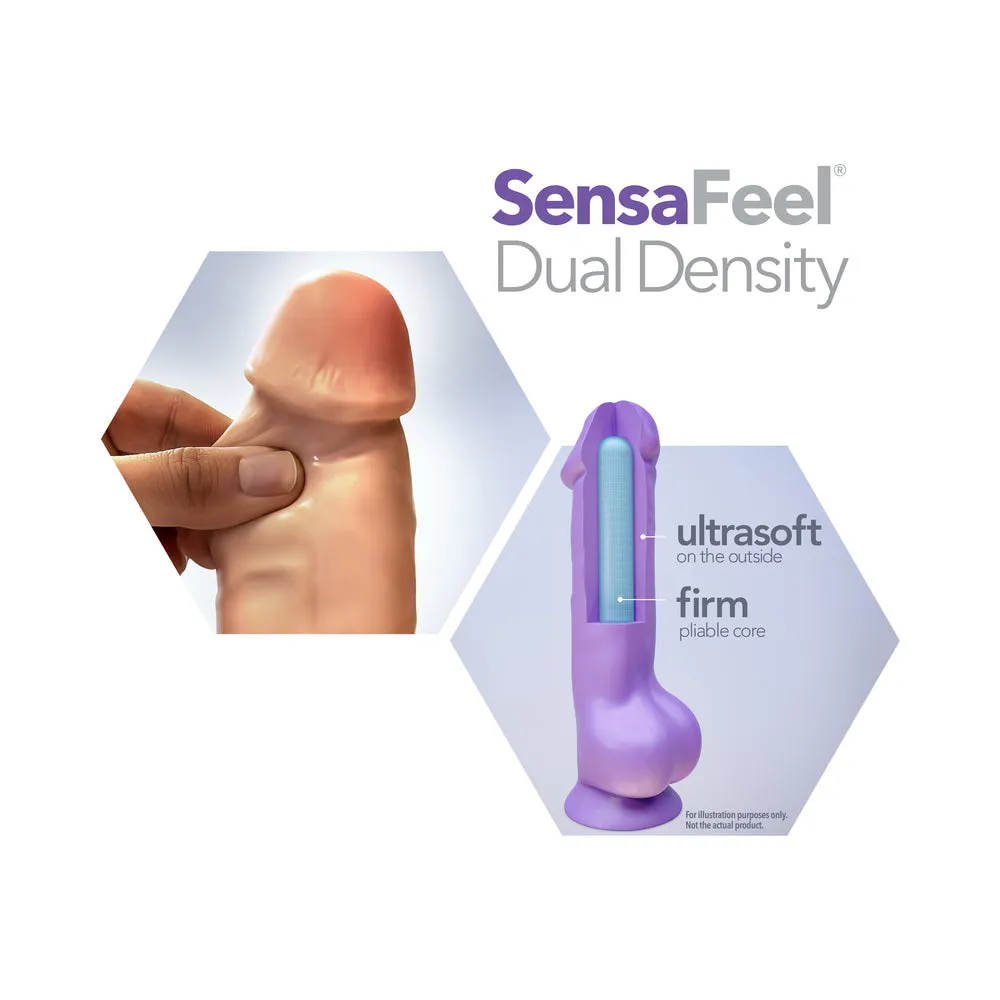 Au Naturel 7 in. Sensa Feel Fat Boy Posable Dual Density Dildo Beige