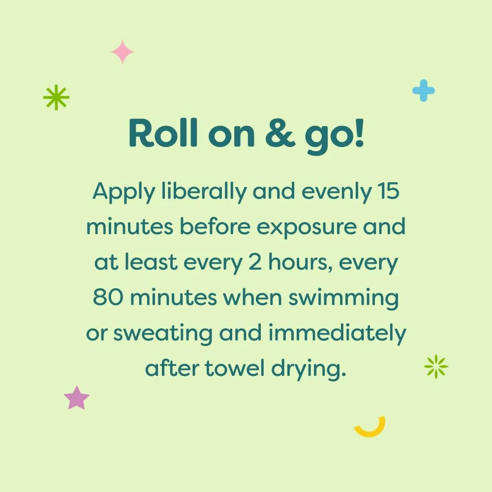 Babyganics SPF 50 Kids Mineral Sunscreen Roller Ball, Totally Tropical | UVA UVB Protection | Octinoxate & Oxybenzone Free | Water Resistant | 2 Pack (3 ounce)