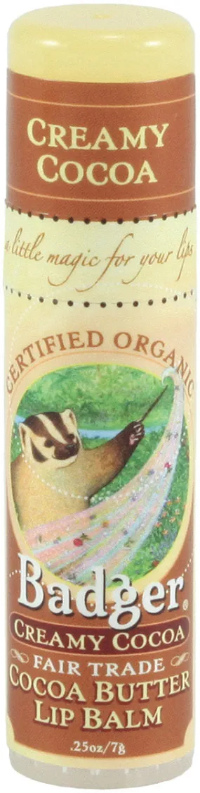 Badger Badger Cocoa Butter Balm: Creamy Cocoa Lip Balm for Nourished Lips