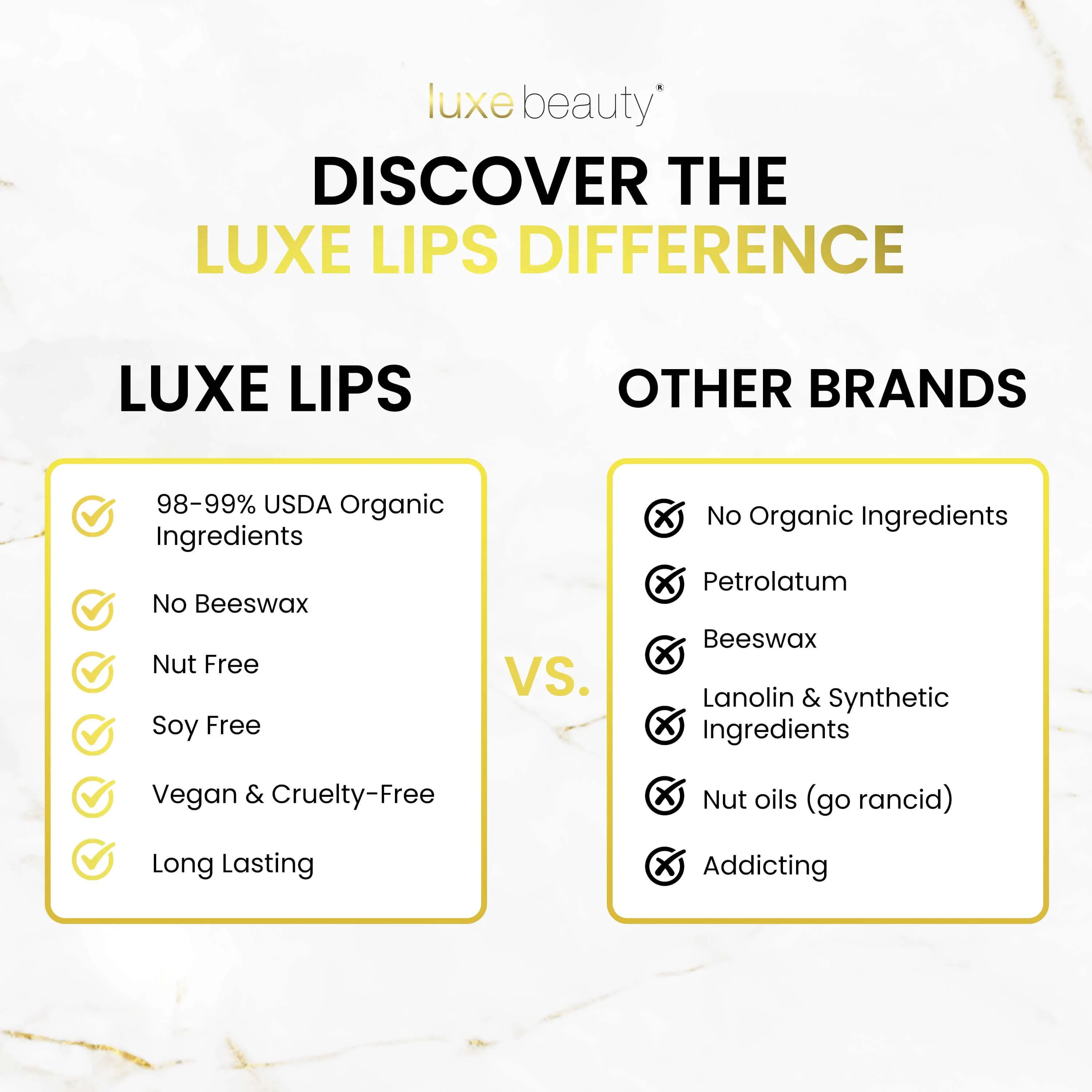 Beeswax Free, Nut Free Lip Balm - Luxe Lips - Grapefruit Scent