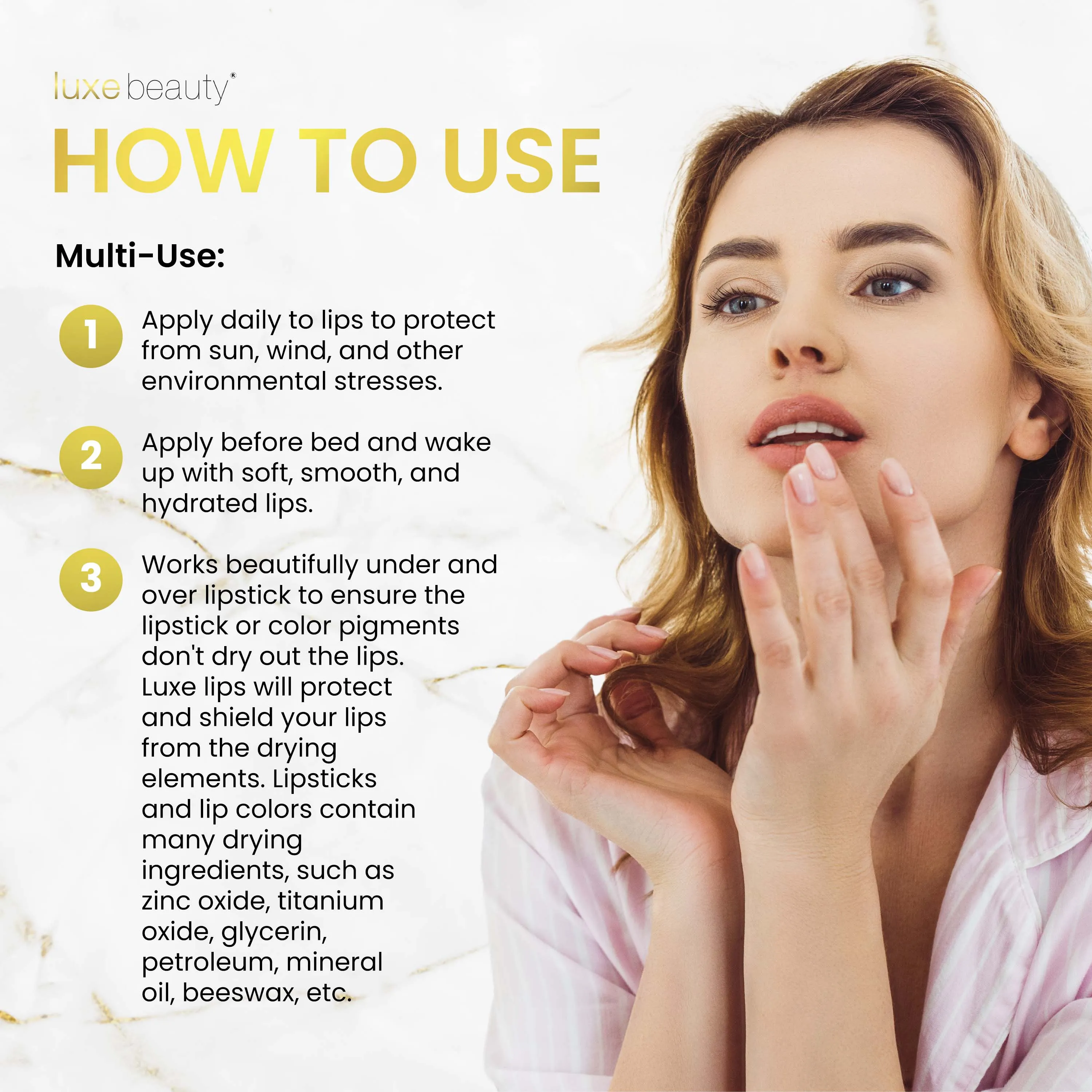Beeswax Free, Nut Free Lip Balm - Luxe Lips - Grapefruit Scent