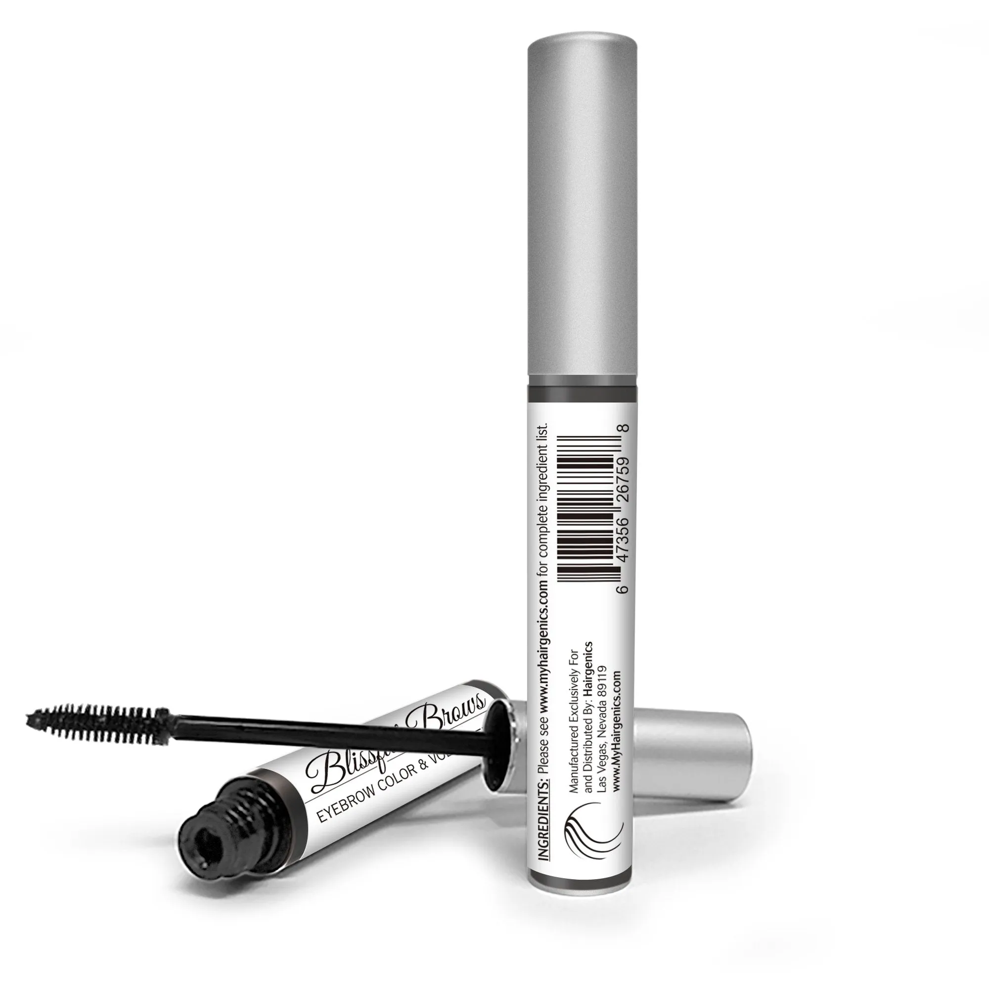 Blissful Brows by Hairgenics – One Step Long Lasting Tinted Eyebrow Gel Infused with Fibers for Thick and Full Brows (Black)