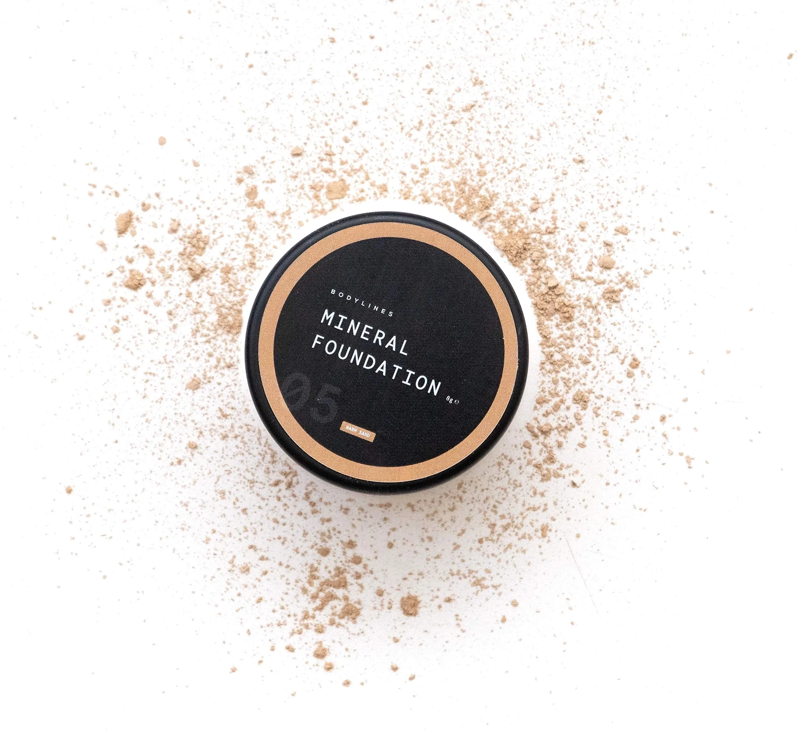 Bodylines Loose Powder Mineral Foundation, 100% Natural, Vegan, Chemical & Cruelty Free (Warm Sand) 10g Warm Sand
