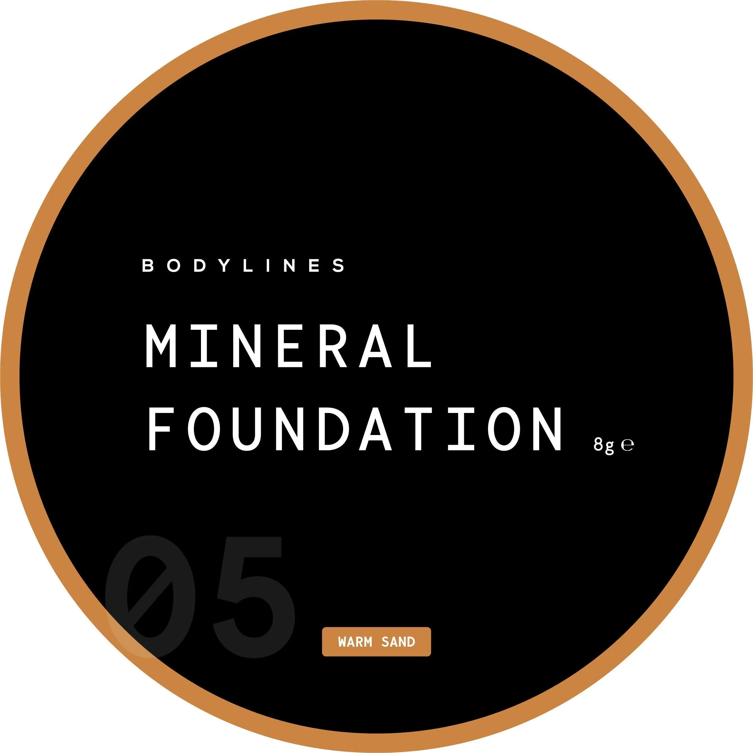 Bodylines Loose Powder Mineral Foundation, 100% Natural, Vegan, Chemical & Cruelty Free (Warm Sand) 10g Warm Sand