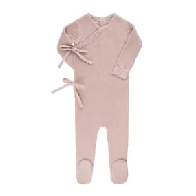 Diamond Knit Footie - Soft Blush
