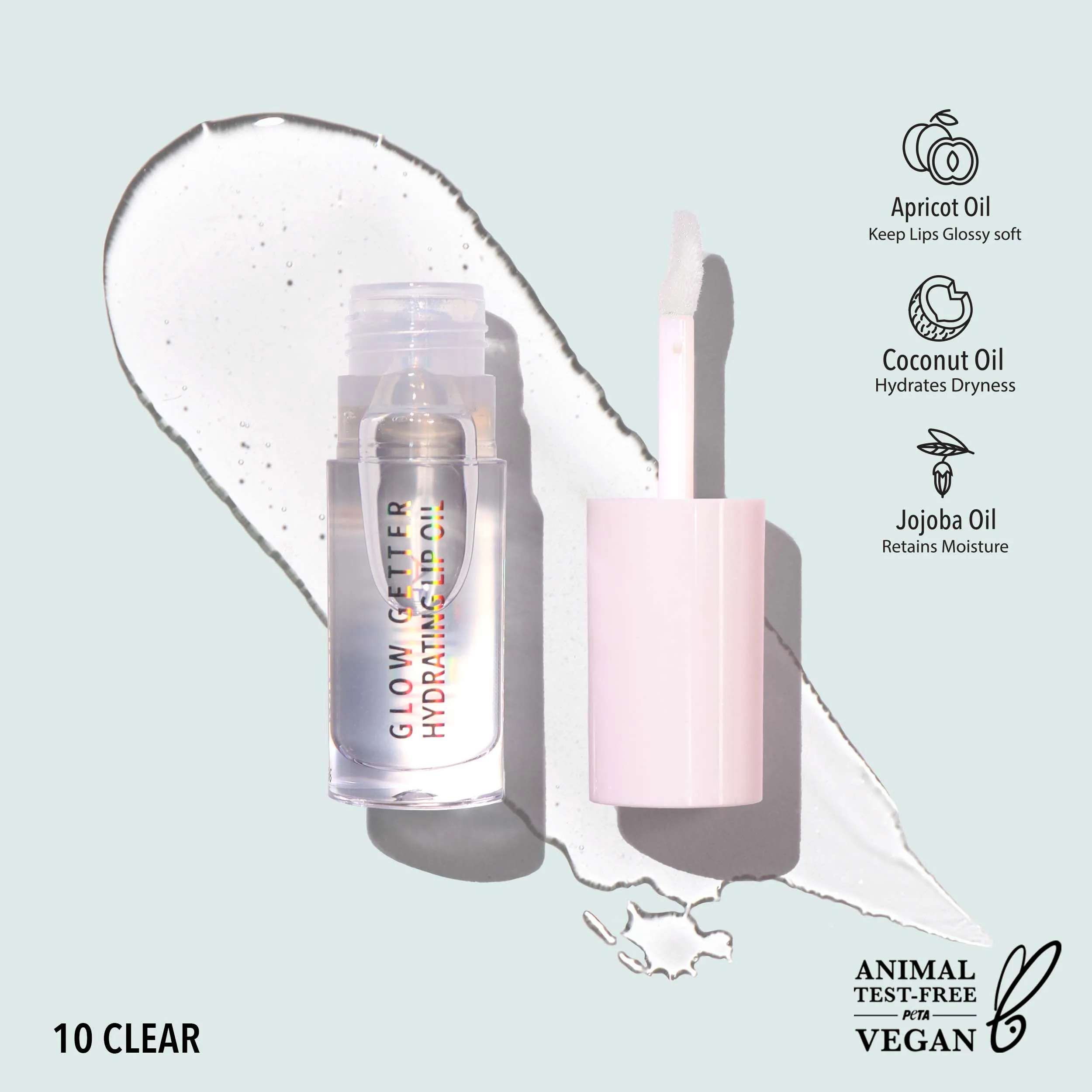 Glow Getter Hydrating Lip Oil Clear by Moira Cosmetics