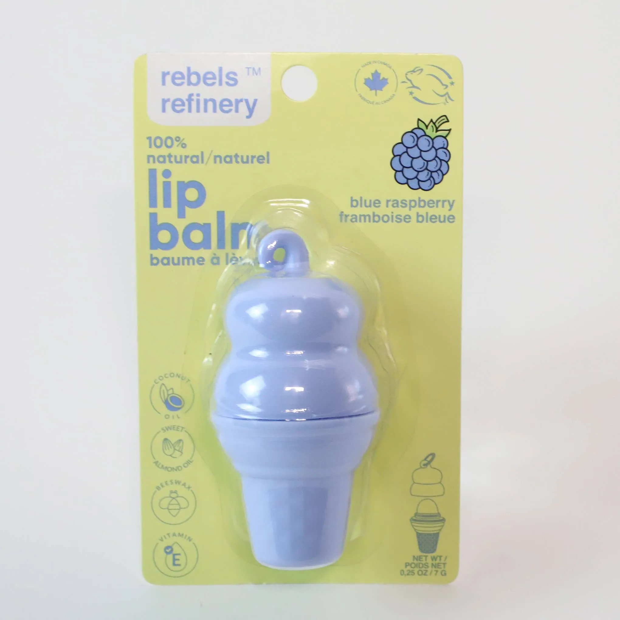 Ice Cream Lip Balm BLISTER 100% Natural: Purple Lemon Meringue / Blister