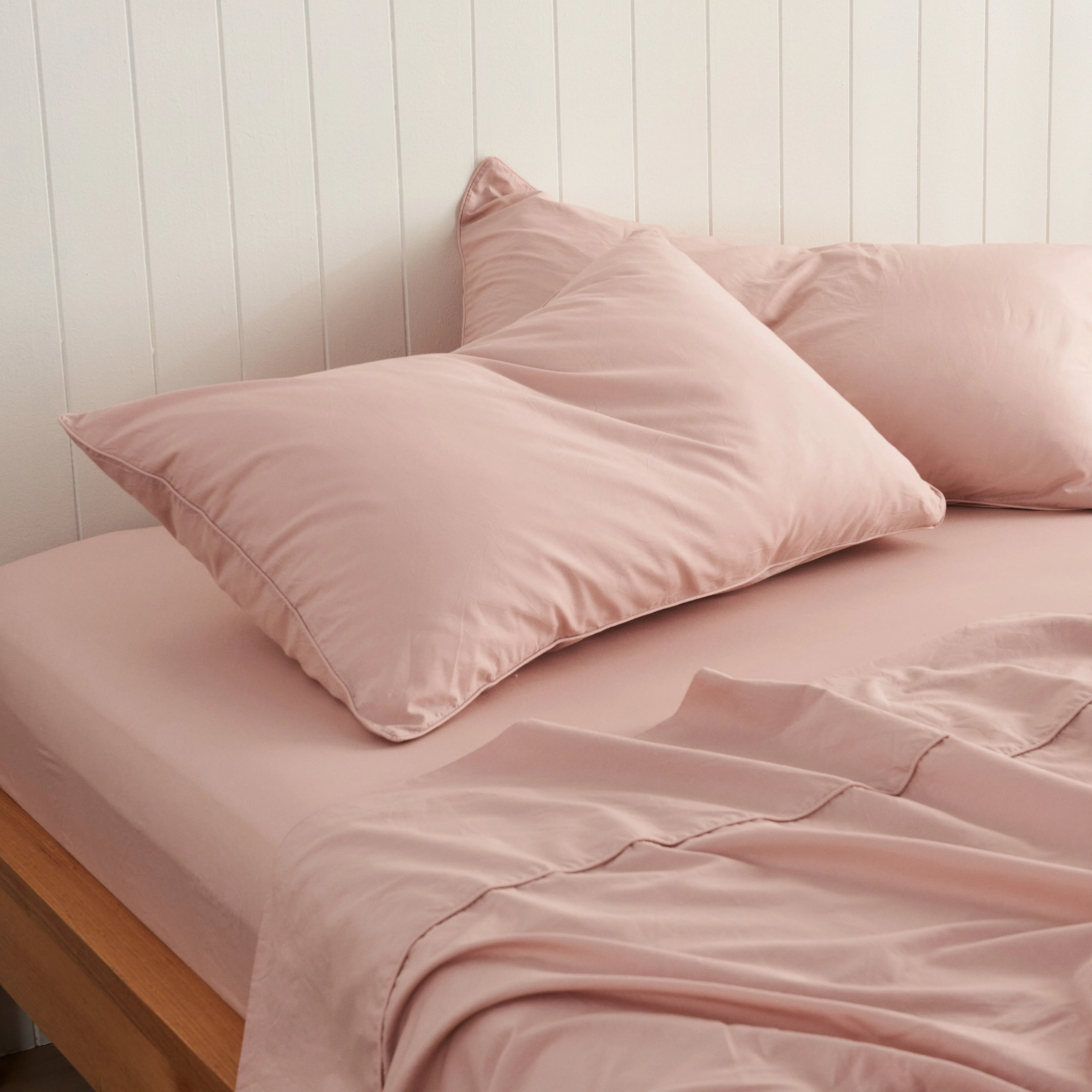 Leo Washed Cotton - Blush Pillowcases