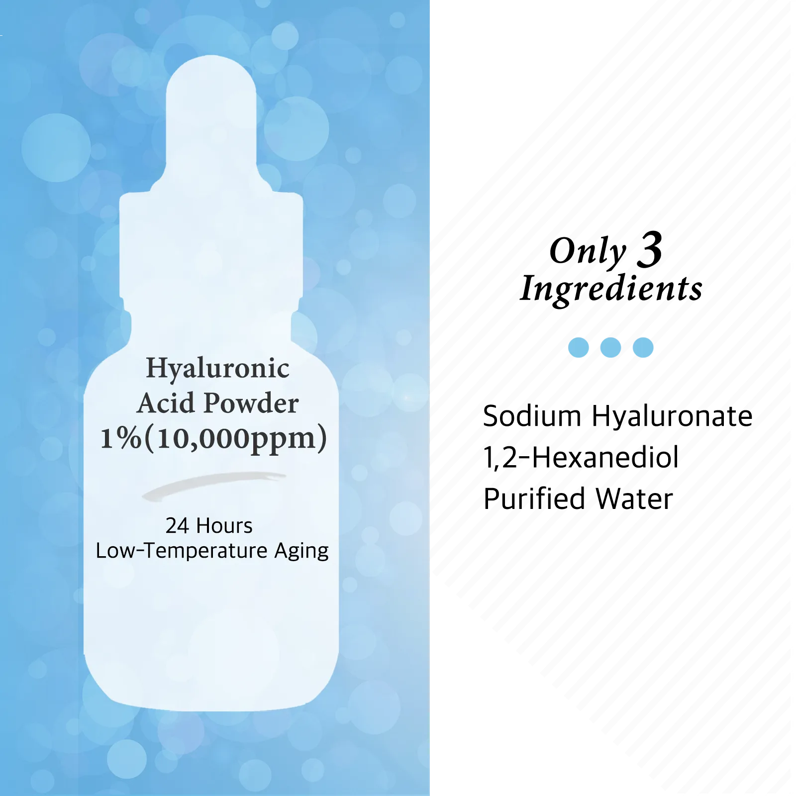 Pure Hyaluronic Acid 1% Powder Serum for Face 10,000ppm - Anti Aging   Fine Line   Intense Hydration   facial moisturizer   Visibly Plumped Skin 1Fl Oz (30ml/60ml)