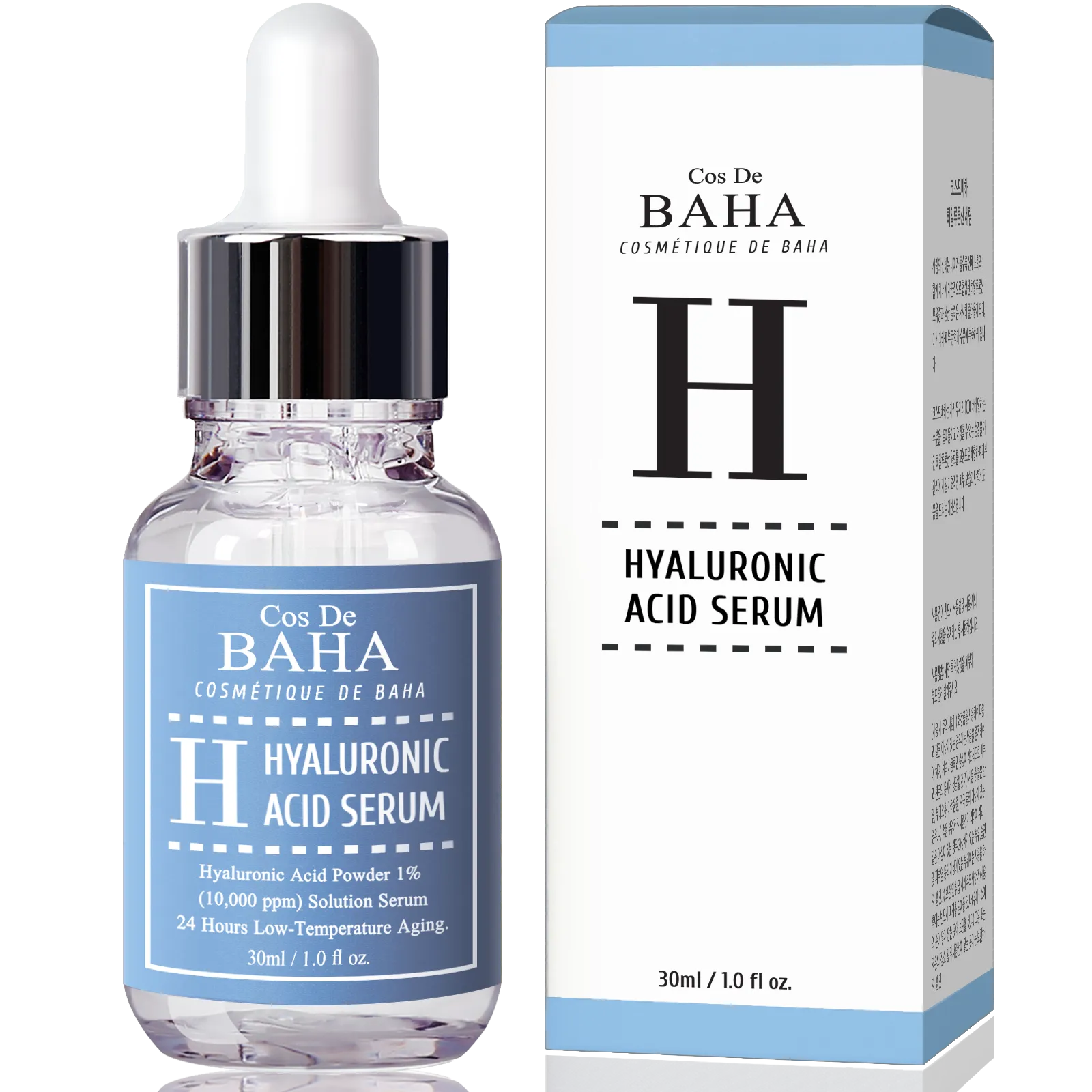 Pure Hyaluronic Acid 1% Powder Serum for Face 10,000ppm - Anti Aging   Fine Line   Intense Hydration   facial moisturizer   Visibly Plumped Skin 1Fl Oz (30ml/60ml)