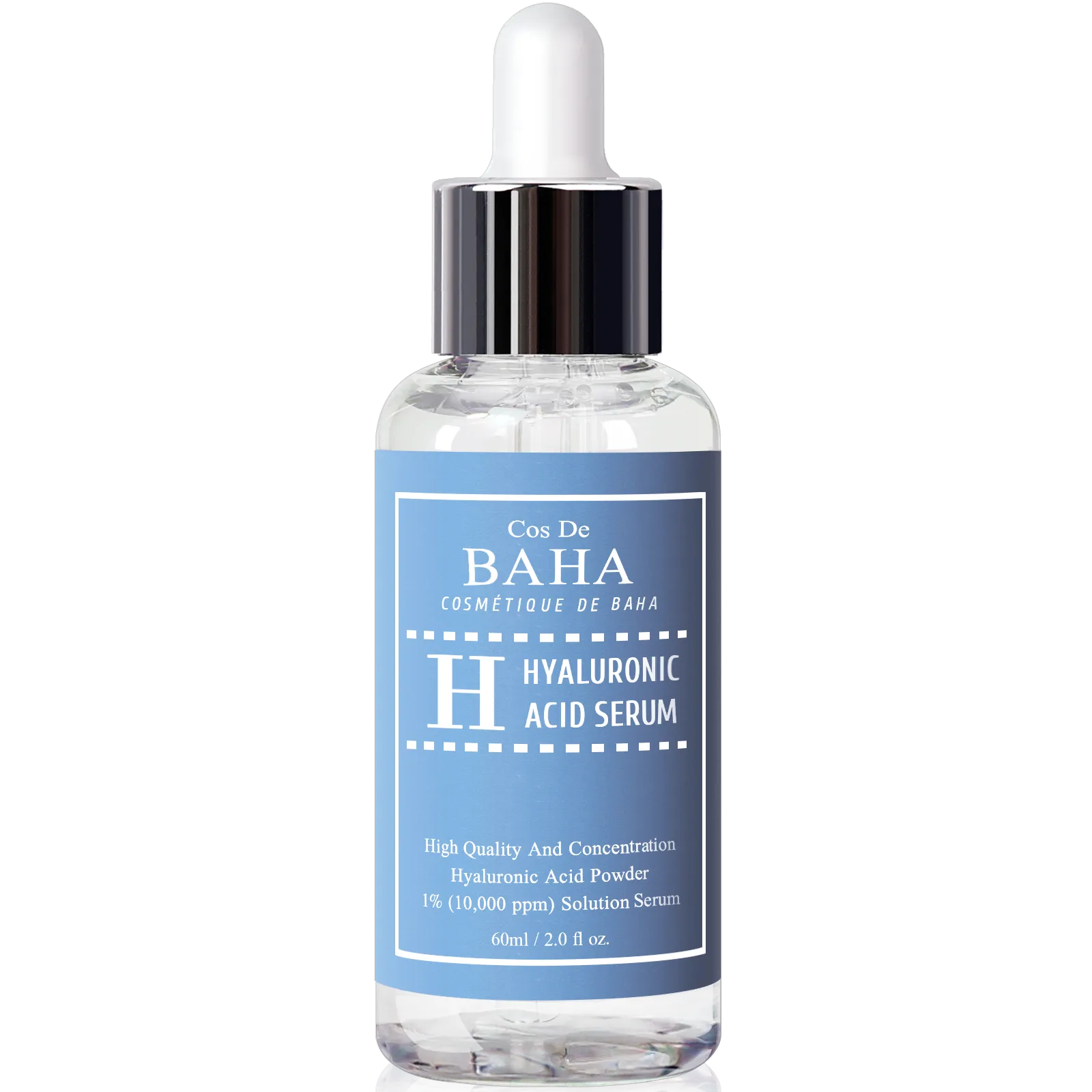 Pure Hyaluronic Acid 1% Powder Serum for Face 10,000ppm - Anti Aging   Fine Line   Intense Hydration   facial moisturizer   Visibly Plumped Skin 1Fl Oz (30ml/60ml)