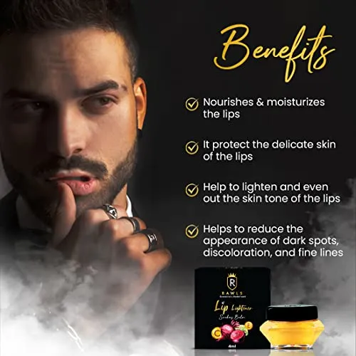 Rawls Lip Lightener Smoker Balm for Dry, Chapped, Dark & Smoky Lips| Moisturizes, Nourishes & Soften Lips | Enriched with Jojoba oil, Beetroot oil & Olive oil | For Men & Women - 4 ml