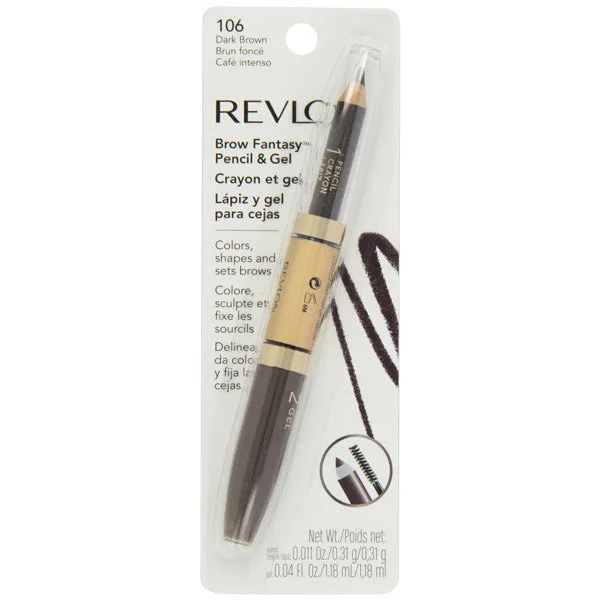 REVLON - Brow Fantasy Pencil & Gel 106 Dark Brown - 0.04 fl. oz. (1.18 ml)