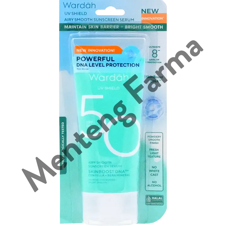 Wardah UV Shield Airy Smooth Sunscreen Serum SPF 50 PA     25 mL - Menjaga Skin Barrier Kulit